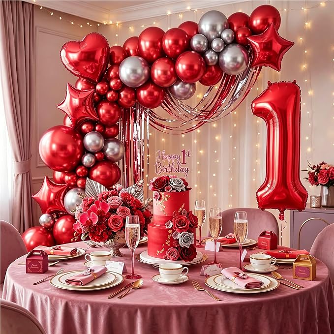 Number Balloons Red Party Balloon - Image 6