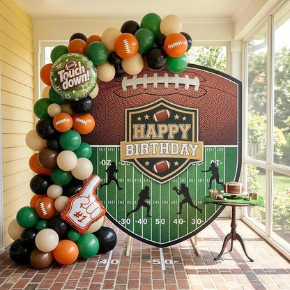 Football Balloons, 12 Inch Dark Green Black Beige Football Printed Balloon - Image 4