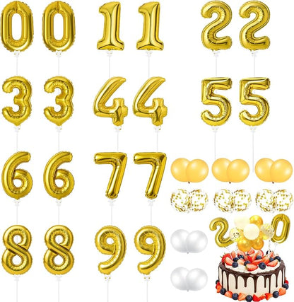 Gejoy 36 Pack 5 Inch Mini Number Balloon Foil Cake Topper Number Avoid Violent by Gejoy