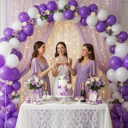 LovesTown 110PCS Purple Latex Balloons 12 Inch Dark Purple Helium Round Balloons - Image 2
