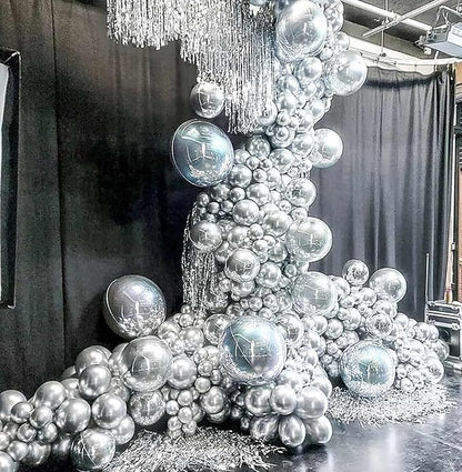10 Inch Metallic Silver Balloons - Image 6