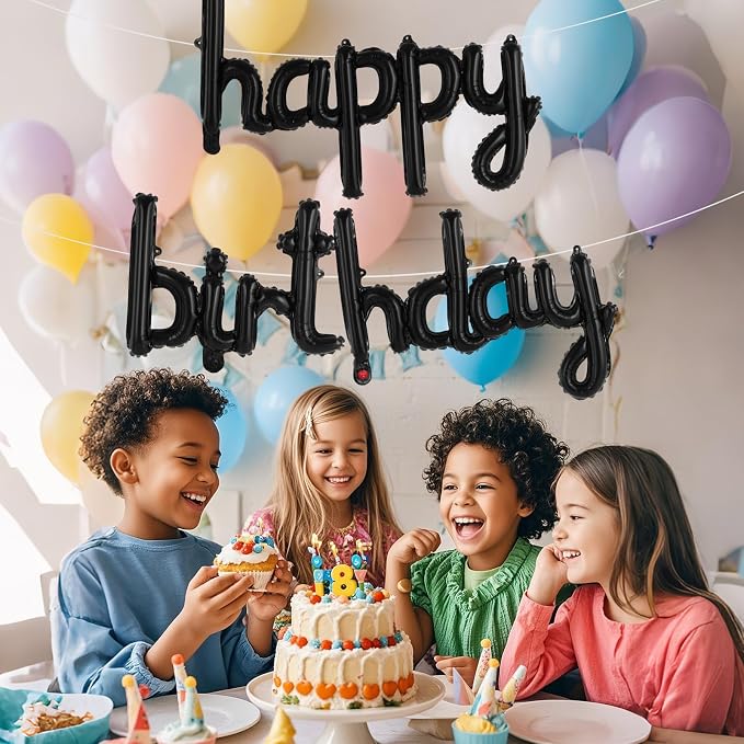 Happy Birthday Balloons Banner Foil Letters Balloons Connected, Personalized - Image 5