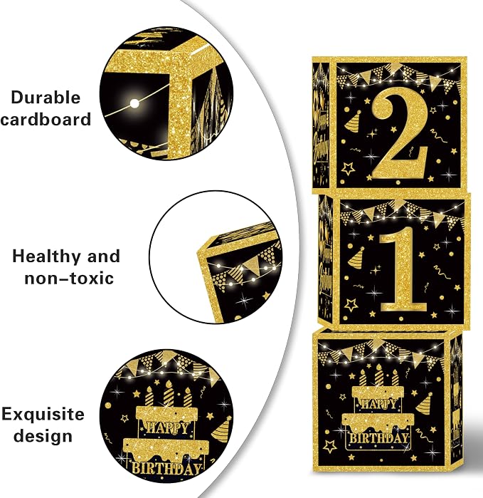 Gold 21st birthday decorations for him Men - Image 4