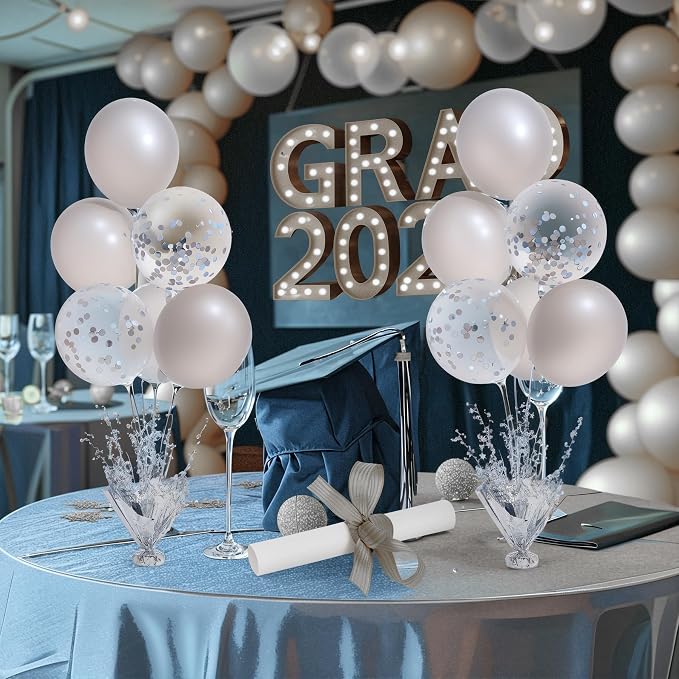 2 Set Silver Balloon Centerpieces - Image 2