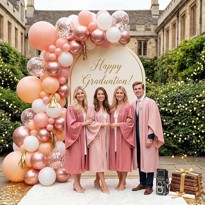 Rose Gold Balloons, 12Inch Metallic Pearl Rose Gold and White Balloons - Image 5