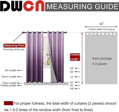 DWCN 100% Blackout Curtains for Bedroom 63 Inch Long- Double Layers Damask - Image 8