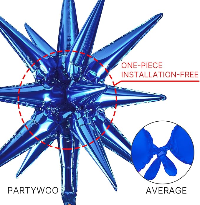 PartyWoo Navy Blue Star Spike Balloon Arch Kit 110pcs Different Sizes | 18 12 - Image 5