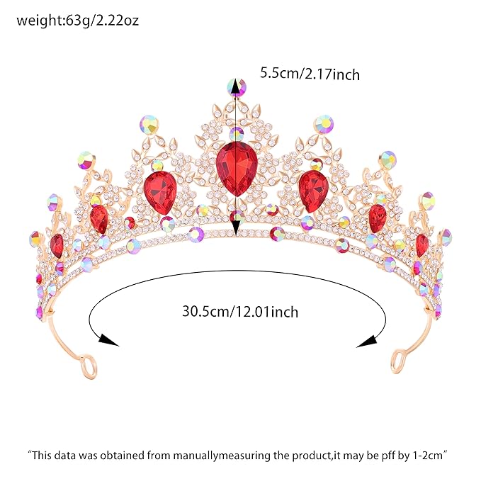 Princess Tiara and Crown for Women Wedding Tiaras for Bridal girls Tiaras and Crystal Crowns Rhinestone Headband Metal Hair Accessories for Costume Birthday Party Prom