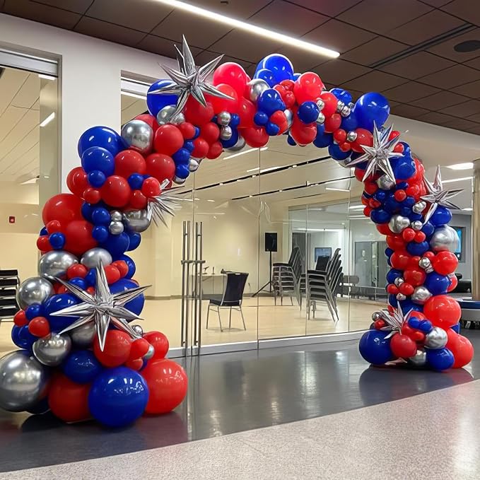 Red Blue Silver Balloons, Royal Silver Balloons Confetti Balloon - Image 3
