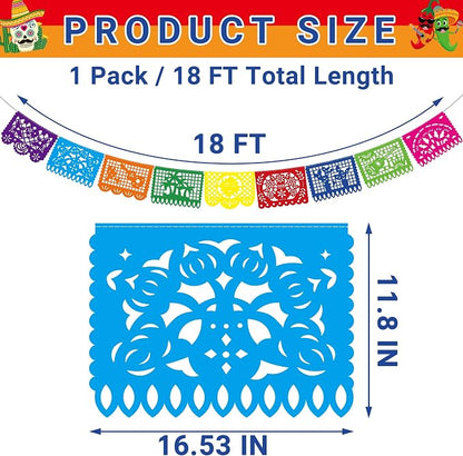 18 FT Cinco De Mayo Party Decorations, 1 Pack Fiesta Banner - Image 2