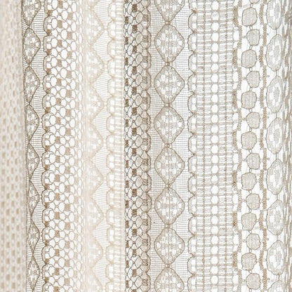 Sutuo Home Beige Boho Lace Sheer Curtains 84 inches Long, Crochet Macrame - Image 4