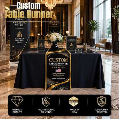 Custom Table Runners with logo by BCB Trade Show Display Printed in USA | 72 - Image 2