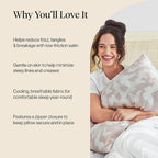 Kitsch Satin Pillowcase with Zipper for Hair & Skin, Softer Than Silk Pillow Cases Queen, Wrinkle-Free, Smooth and Cooling Satin Pillow Covers, Standard Size 19"x26", Champagne Butterfly