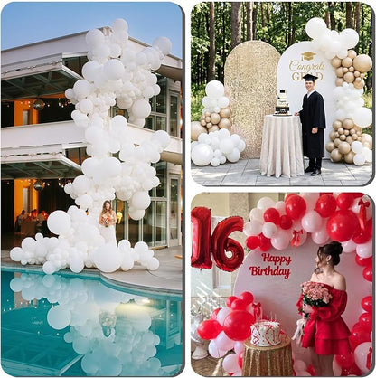 White Balloons 50Pack 12 Inch White Latex Party Balloons - Image 7