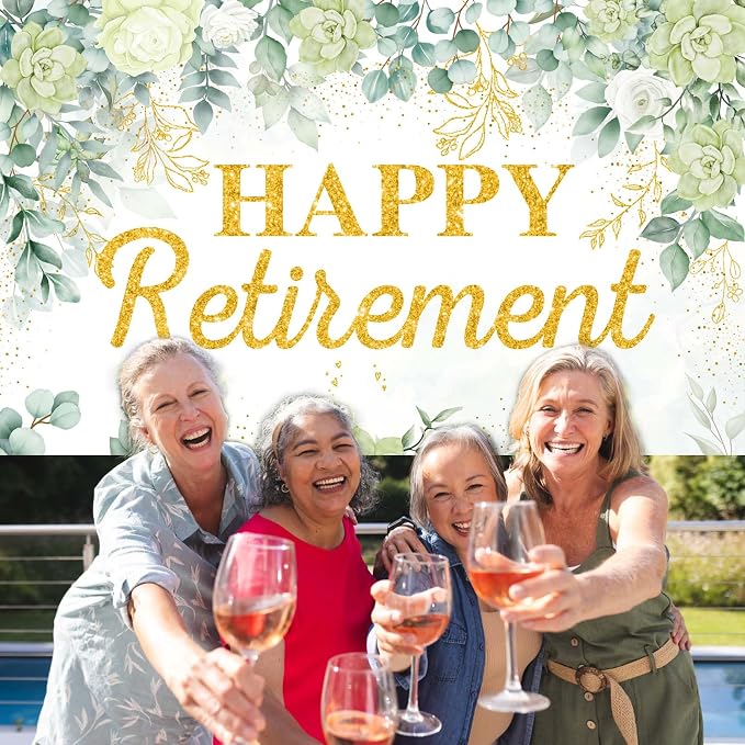 Sage Green Happy Retirement Banner - Image 4