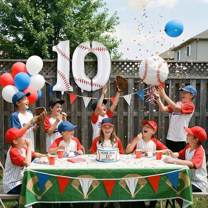 Jenaai Baseball Number 10 Balloons 40 Inch Baseball Theme Birthday Party - Image 4