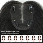 Hair Toppers for Women Real Human Hair Pieces for Women 12inch Hair Topper (Natural Black