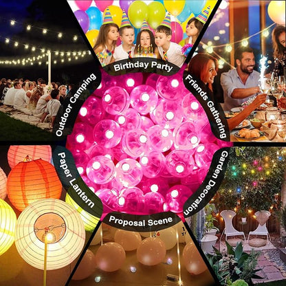200pcs Pink LED Balloon Light, Mini Tiny Light Round Led Ball Lamp - Image 5