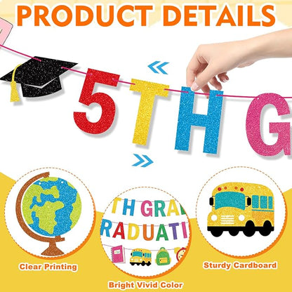 5th Grade Graduation Decorations Banner, Elementary Graduation Party Decor - Image 4