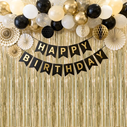 jijAcraft Champagne Gold Tinsel Foil Fringe Curtain, 3 Pack 3.2x6.5 Feet Light - Image 7