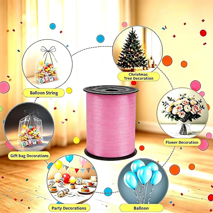 Pink Curling Ribbon, 500 Yard Premium Pink Curling Ribbons, Balloon String - Image 5