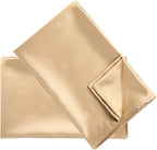 uxcell 2 Pack Silk Satin Pillowcase for Hair and Skin, Cool, Silky, Soft Breathable Pillow Cases King Size 20x36 Inch Sateen Pillowcase Caramel with Envelope Closure