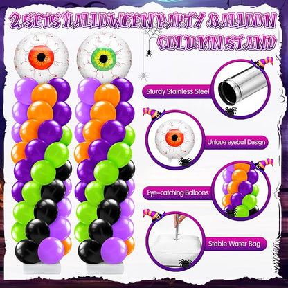 Kasyat 2 Set Halloween Eyeball Balloon Column Stand Kit - Image 3