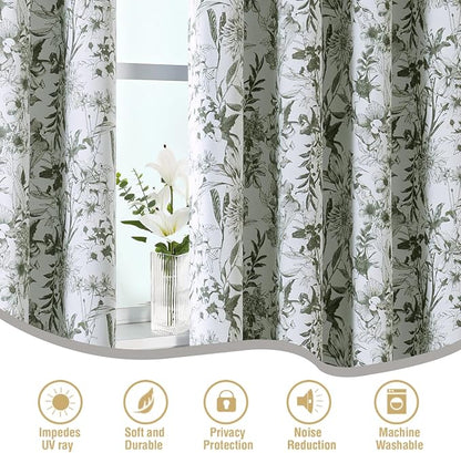 H.VERSAILTEX Blackout Curtains 84 Inch Length 2 Panels Set Floral Print Curtain - Image 6