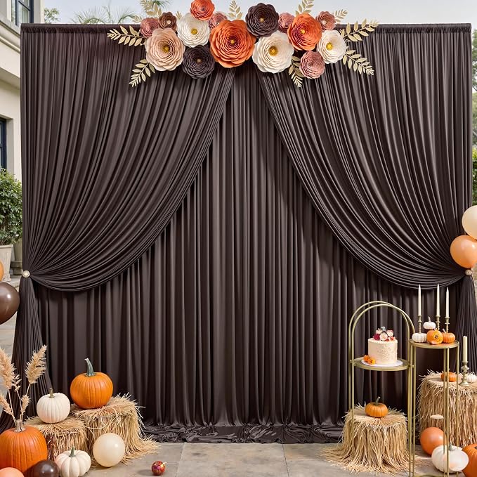 50ft×12ft Brown Backdrop Curtains - Image 8
