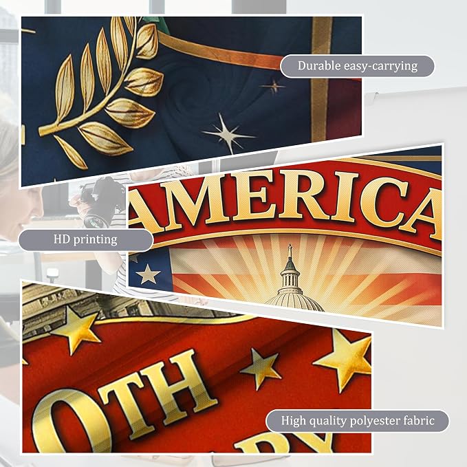 American 250th Anniversary Custom Backdrop 1776-2026, 250 Years of Freedom - Image 4