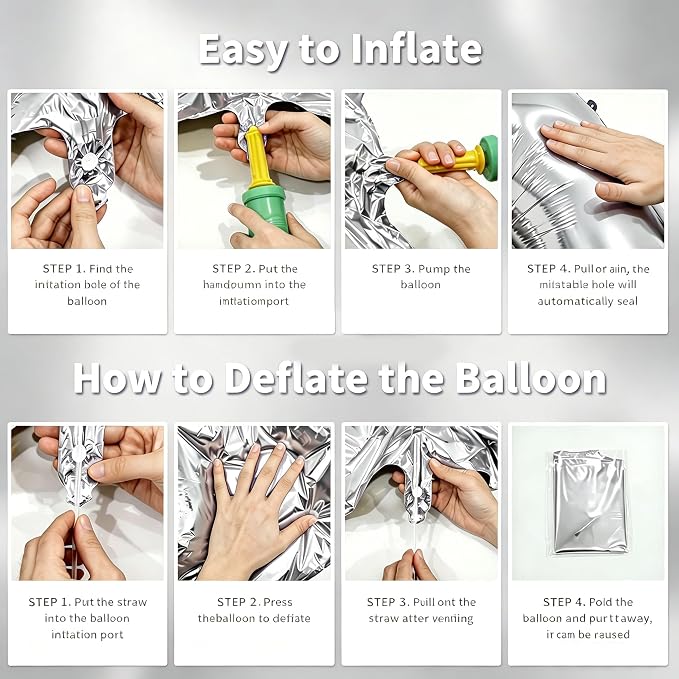 Number Balloons Silver Party Balloon - Image 3