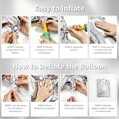 Number Balloons Silver Party Balloon - Image 3