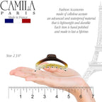 Camila Paris CP2381 French Hair Clip for Women, Small Narrow, Cristal, Girls Hair Claw Clips Jaw Fashion Durable and Styling Hair Accessories for Women, Strong Hold No Slip Grip, Made in France