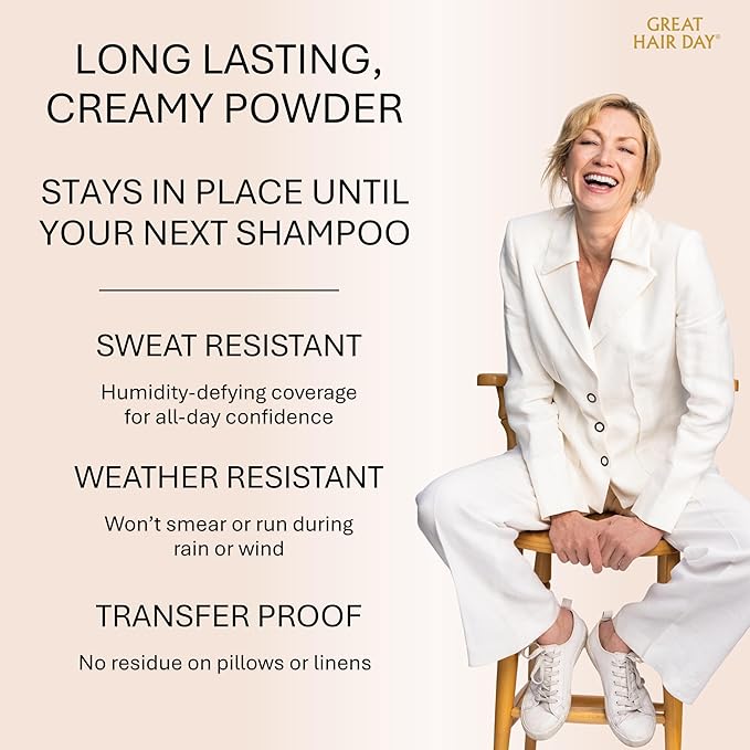Joan Rivers Great Hair Day Root Touch Up Powder – Fill-in Powder for Thicker, Fuller Looking Hair (Light Blonde)