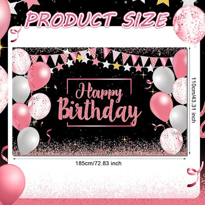 Tatuo Happy Birthday Decorations Backdrop Banner - Image 2