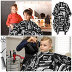 FEBSNOW Professional Hair Cutting Cape, 2 Pcs Hairdressing Barber Salon with Closure Snap for Styling Coloring Hair Cutting Cape Accessories（Print Design）