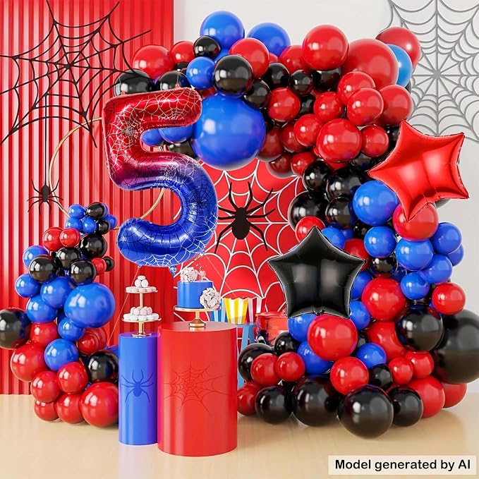 40 Inch Spider Number 5 Foil Balloons - Image 4