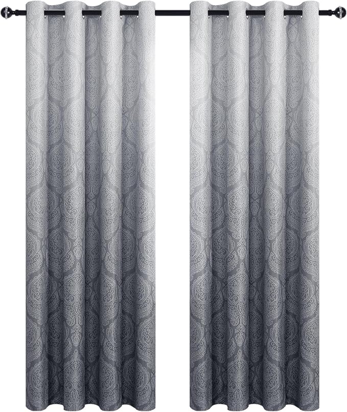 DWCN Grey Ombre Room Darkening Curtains - Image 8