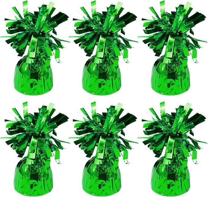 6 Pack Green Balloon Weights Metallic Holder Anchors Balloon Holder Weights by Unknown