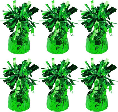 6 Pack Green Balloon Weights Metallic Holder Anchors Balloon Holder Weights by Unknown
