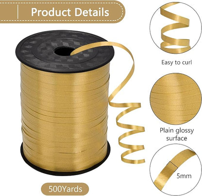 500 Yards Gold Curling Ribbon Balloon Ribbon Balloon Stringfor Wedding Gift - Image 2
