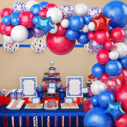 138PCS Red White and Blue Balloon Garland Arch Kit, 18 12 10 5 inch Red and - Image 8