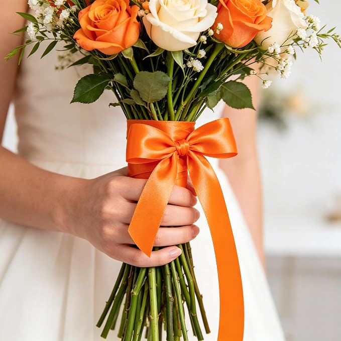 1In 30Yards Orange Satin Ribbon - Image 7