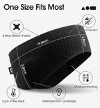SUNMECI Lightweight Soft Fleece Headband - Breathable Ear Muffs for Men Women in Winter Running Cycling Ski Comfortable Warm for Clod Weather Sports