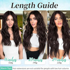 KooKaStyle Clip in Synthetic Hair Extensions Long Wavy 4PCS Thick Hairpieces Chocolate Brown 33Y# Fiber Double Weft Natural Hair Extensions 20 Inch for Women
