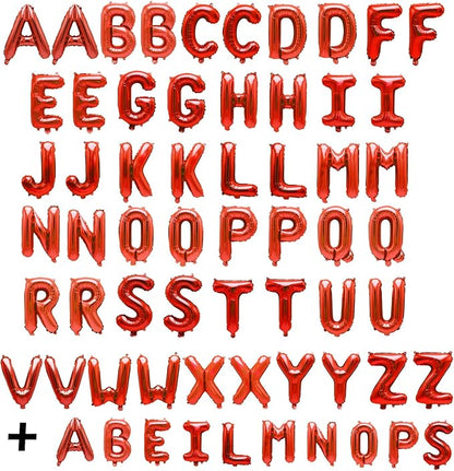 62 Pcs Red Letter Balloons, Custom 2 Set A-Z Set - Image 2