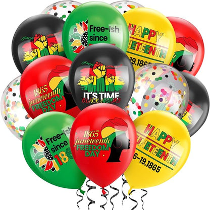 50 Pcs Happy Juneteenth Balloons by Miucat