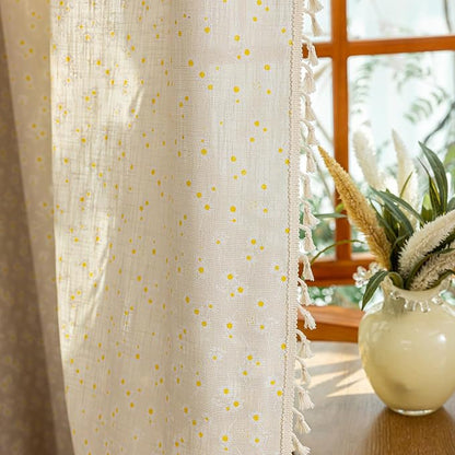 ENJOYBRIDAL Floral Curtains 96 Inch Length 2 Panels Tassel Drapes Rod Pocket - Image 6