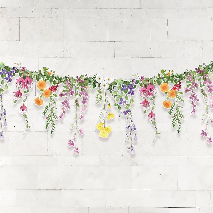 Cheerland Flower Banner Wildflower Garland Floral Party Decorations Waterproof - Image 7