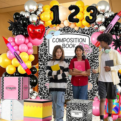 Back to School Balloon Arch Kit, All-in-1 Apple Crayon Bag Foil Balloon - Image 3